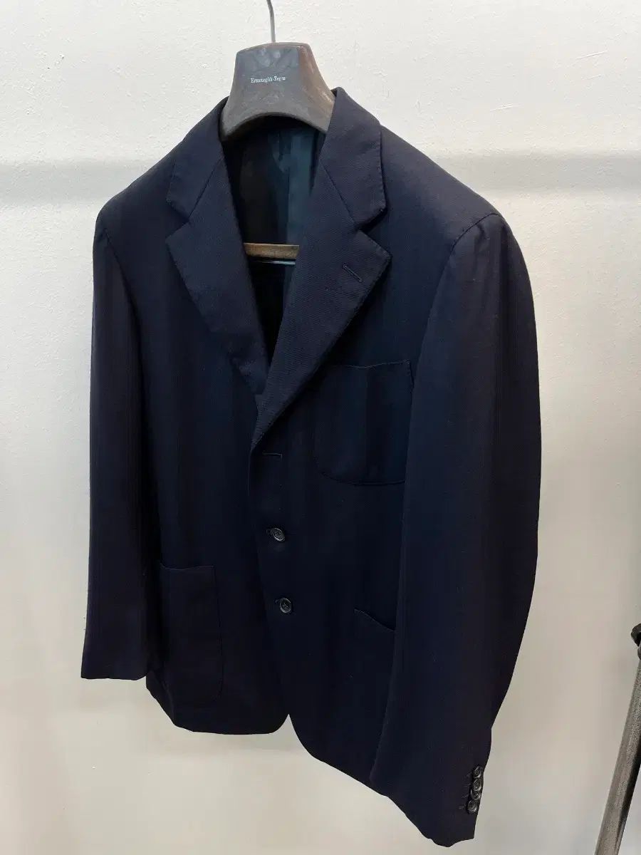 100-105) Ermenegildo Zegna エルメネジルドゼニア ネイビー ウールジャケット