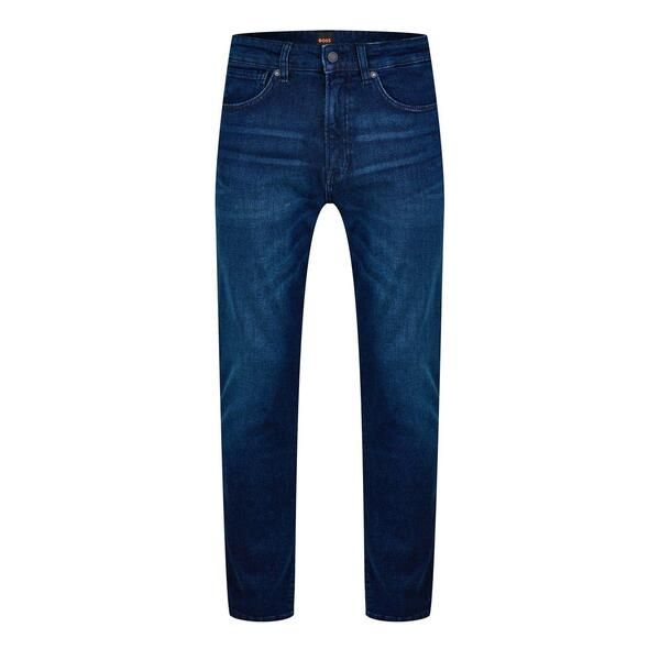 ボス メンズ ボトムス デニムパンツ ロゴ ジーンズ Boss Mens BOSStraight Denim Jeans with Logo Detail ReMaine Horizon 406 デニ