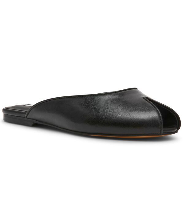 スティーブ マデン レディース シューズ スリッポン・ローファー Steve Madden Womens Bloss Peep Toe SlipOn Flats Black Leather ブラック
