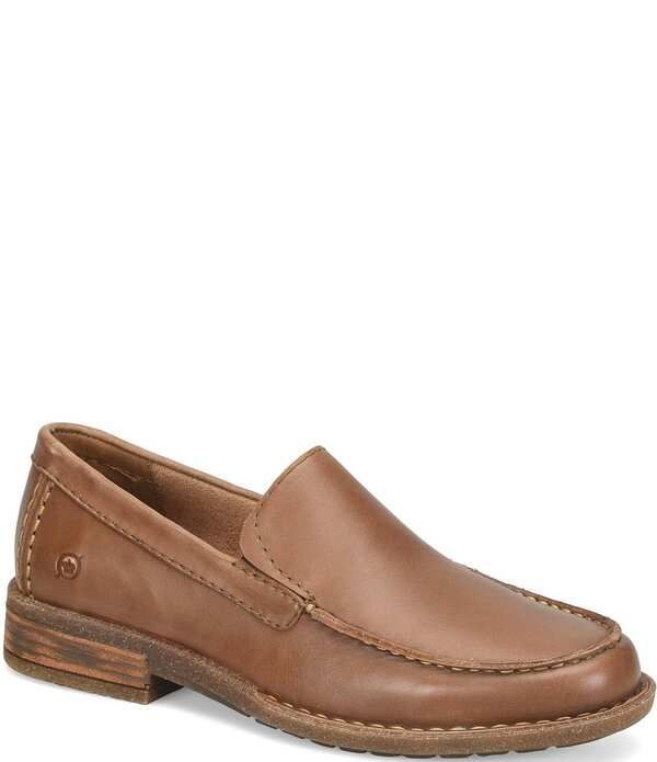 ボーン メンズ シューズ スリッポン・ローファー レザー Born Mens Roger Leather SlipOn Loafers Brown ブラウン