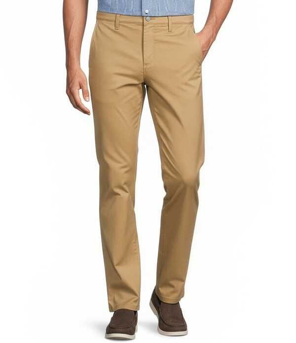 ラウンドトゥリーアンドヨーク メンズ ボトムス カジュアルパンツ Roundtree Yorke Straight Fit Flat Front Coolmax Pants Khaki カーキ