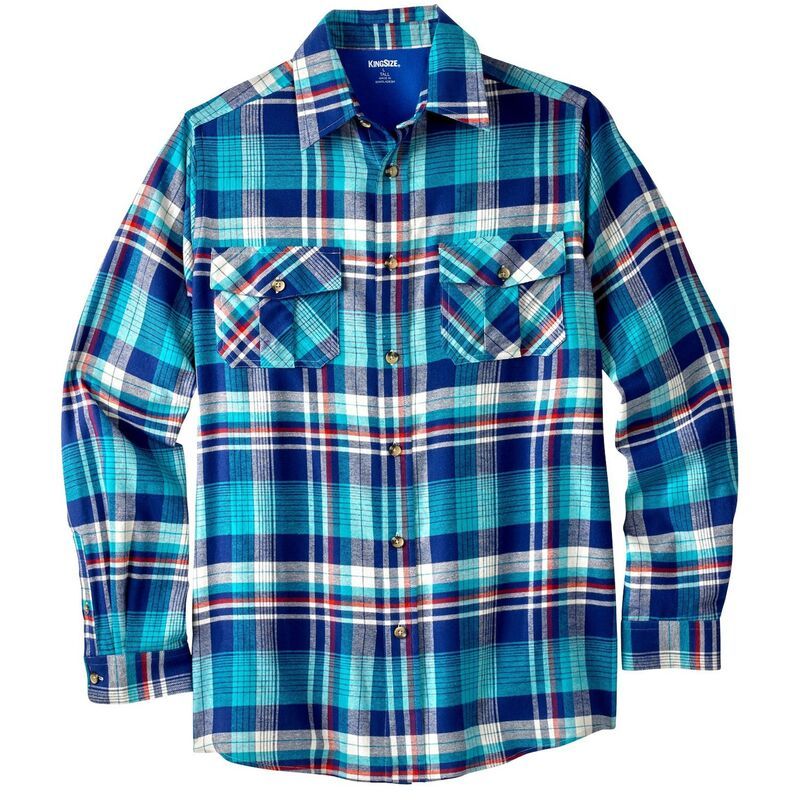 キングサイズ レディース トップス Tシャツ トール KingSize Mens Big Tall Signature Plaid Flannel Shirteal Plaid ティール