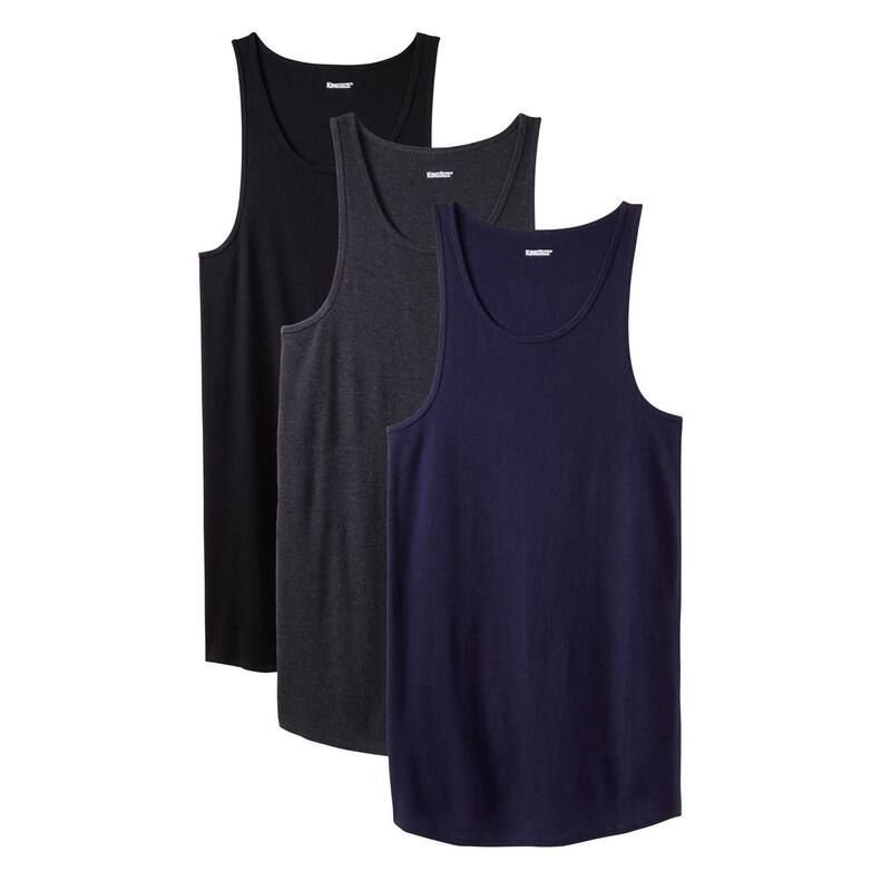 キングサイズ レディース トップス Tシャツ リブ トール コットン KingSize Mens Big Tall 3Pack Ribbed Cotton Tank Undershirt Basic