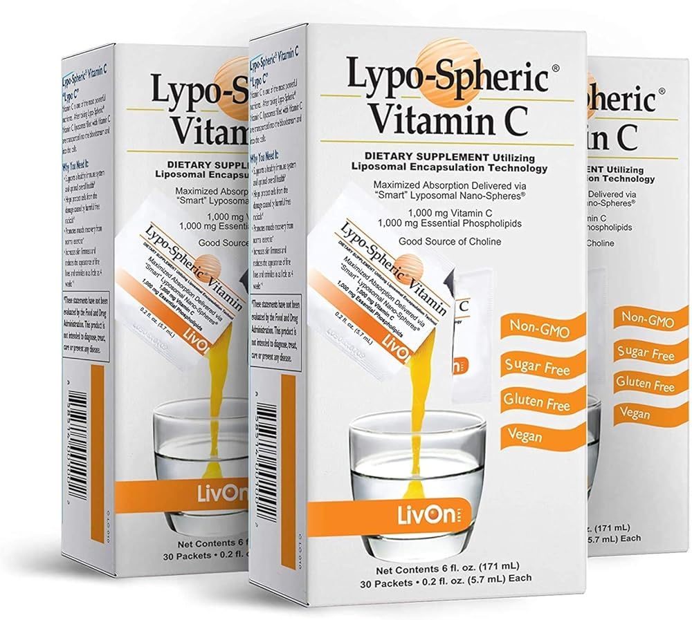 [3箱セット]リポスフェリックビタミンC /リポソームビタミンCサプリメント[Lypo-Spheric Vitamin C/Liposormal Vitamin C 30個 (x 3)
