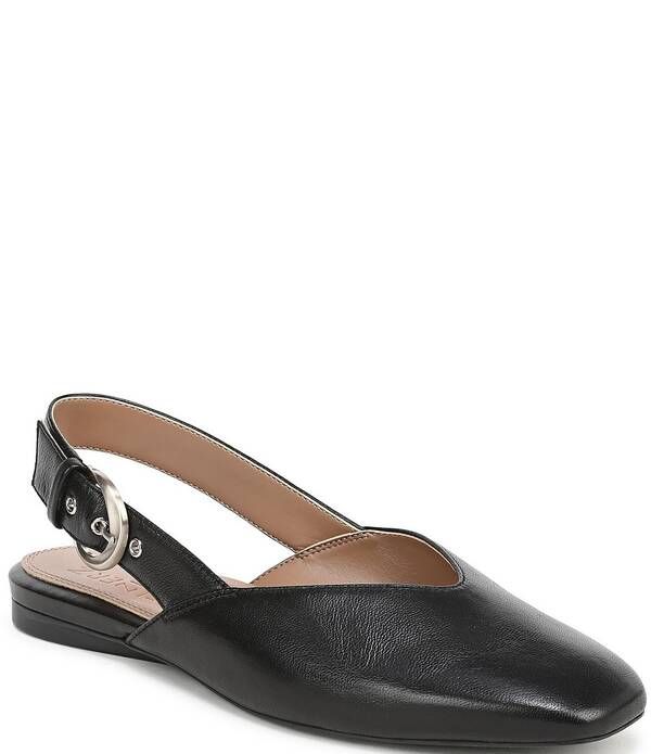 ナチュライザー レディース シューズ パンプス レザー Naturalizer Crystaleather Slingback Square Toe Ballet Flats Black ブラック
