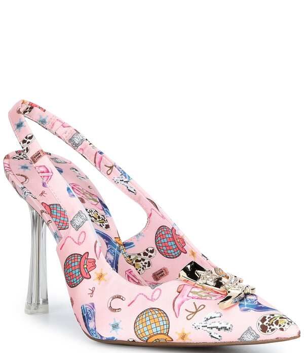 ジャンビニ レディース シューズ ヒール プリント Gianni Bini Parton Rodeo Print Mismatch Ornament Slingback Pumps PinkMulti