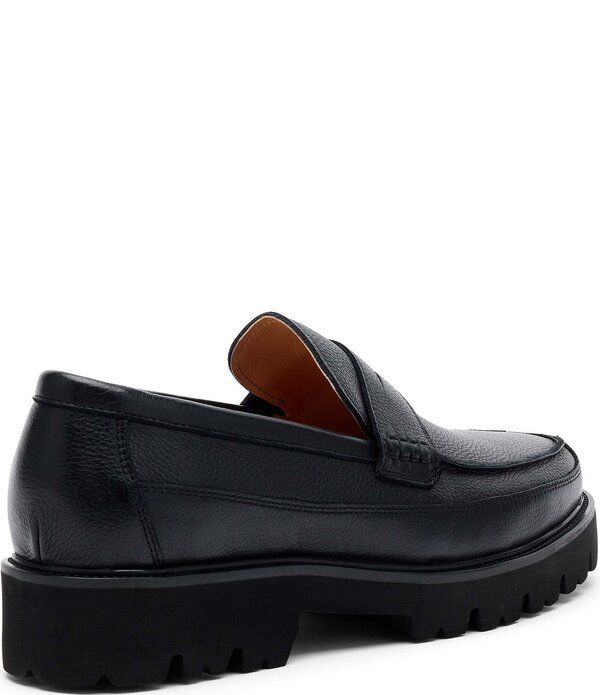 マークノーラン メンズ シューズ スリッポン・ローファー レザー Marc Nolan Mens Adler Pebbleather Lug Penny Loafers Black ブラック