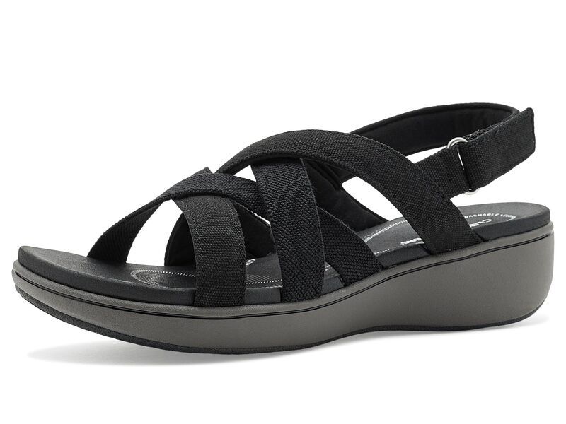 クラークス レディース シューズ サンダル Clarks Breezerae Ana Black Canvas ブラック