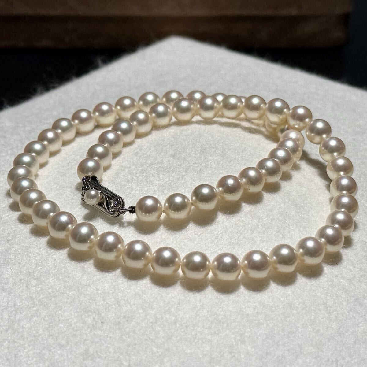 【WGK14/ホワイトゴールド】MIKIMOTO/ミキモト アコヤ真珠 パール ネックレス 7.47〜8.05㎜ 46.0㎝ 38.4g あこや 本真珠 照り◎ SS334 93,390円
