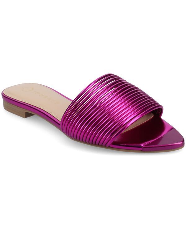 ジュルネ コレクション レディース シューズ サンダル Journee Collection Womens Feather Pointed Toe Slide Flat Sandals Pink ピン 14,686円