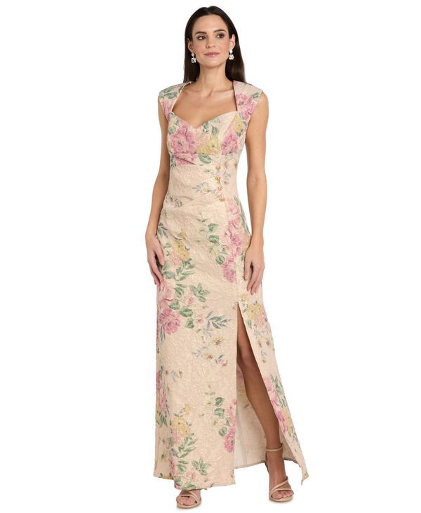 アールアンドエムリチャーズ レディース トップス ワンピース レース R M Richards Womens Lace Sweetheart Neck Gown Antique Rose