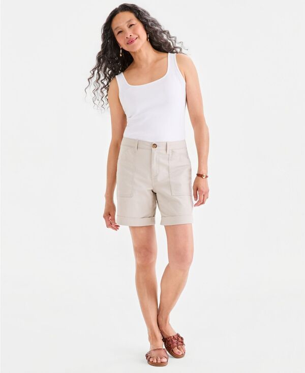 スタイルアンドコー レディース ボトムス ハーフパンツ・ショーツ ショートパンツ Style Co Womens Cuffed Utility Shortstone Wall ストーン