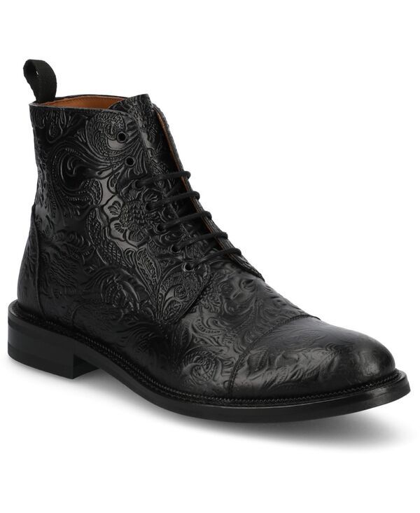 タフト メンズ シューズ ブーツ・レインブーツ キャップ レザー Taft Mens Rome Fullgrain Leather Cap Toe Dress Boots Noir Viejo