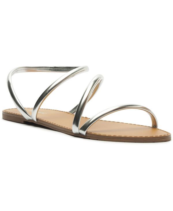 アレッツォ レディース シューズ サンダル Arezzo Womens Mikayla Round Toe Flat Sandal silver シルバー