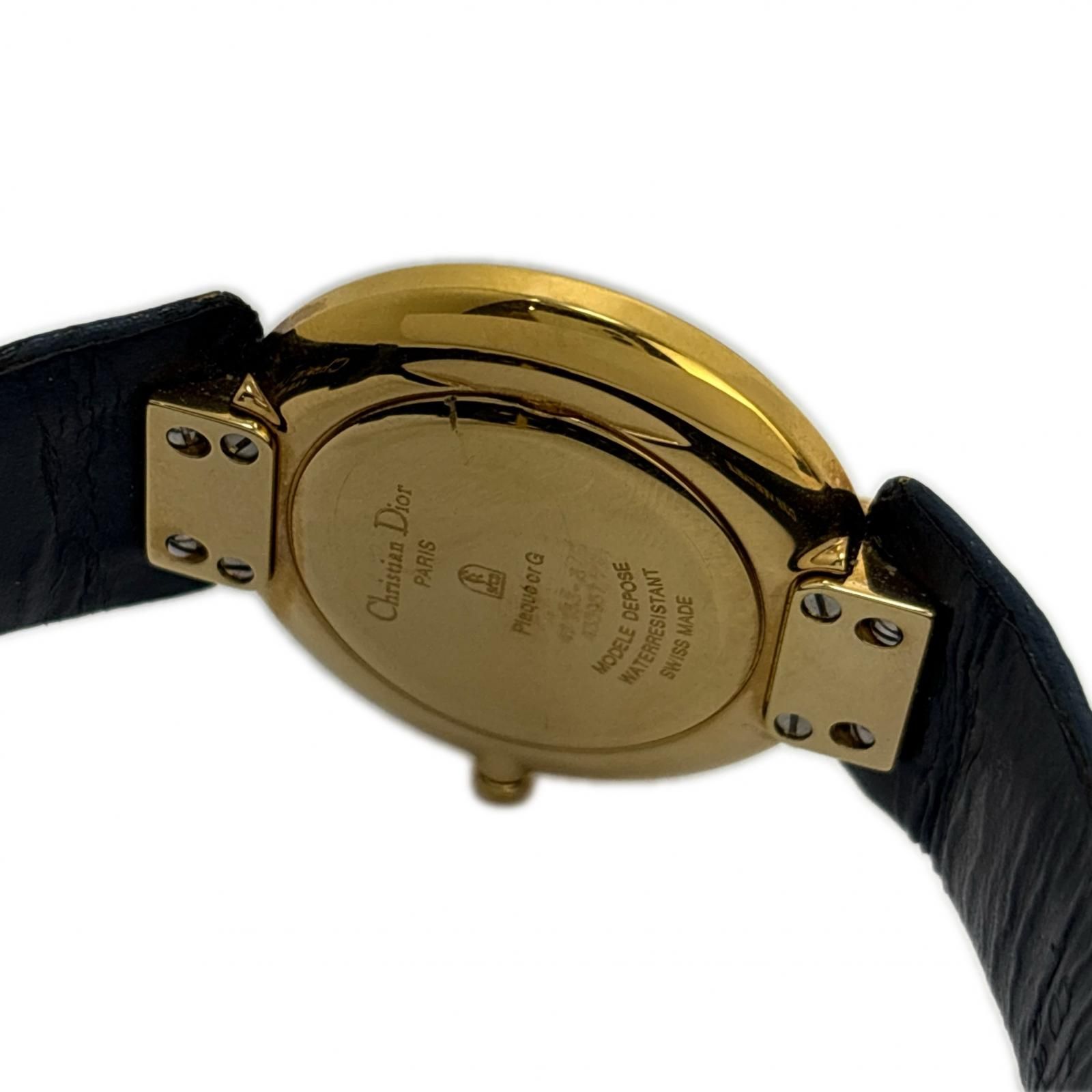 Dior ディオール バギラ 47 153-3 ブルーシェル 腕時計 GP/レザー 