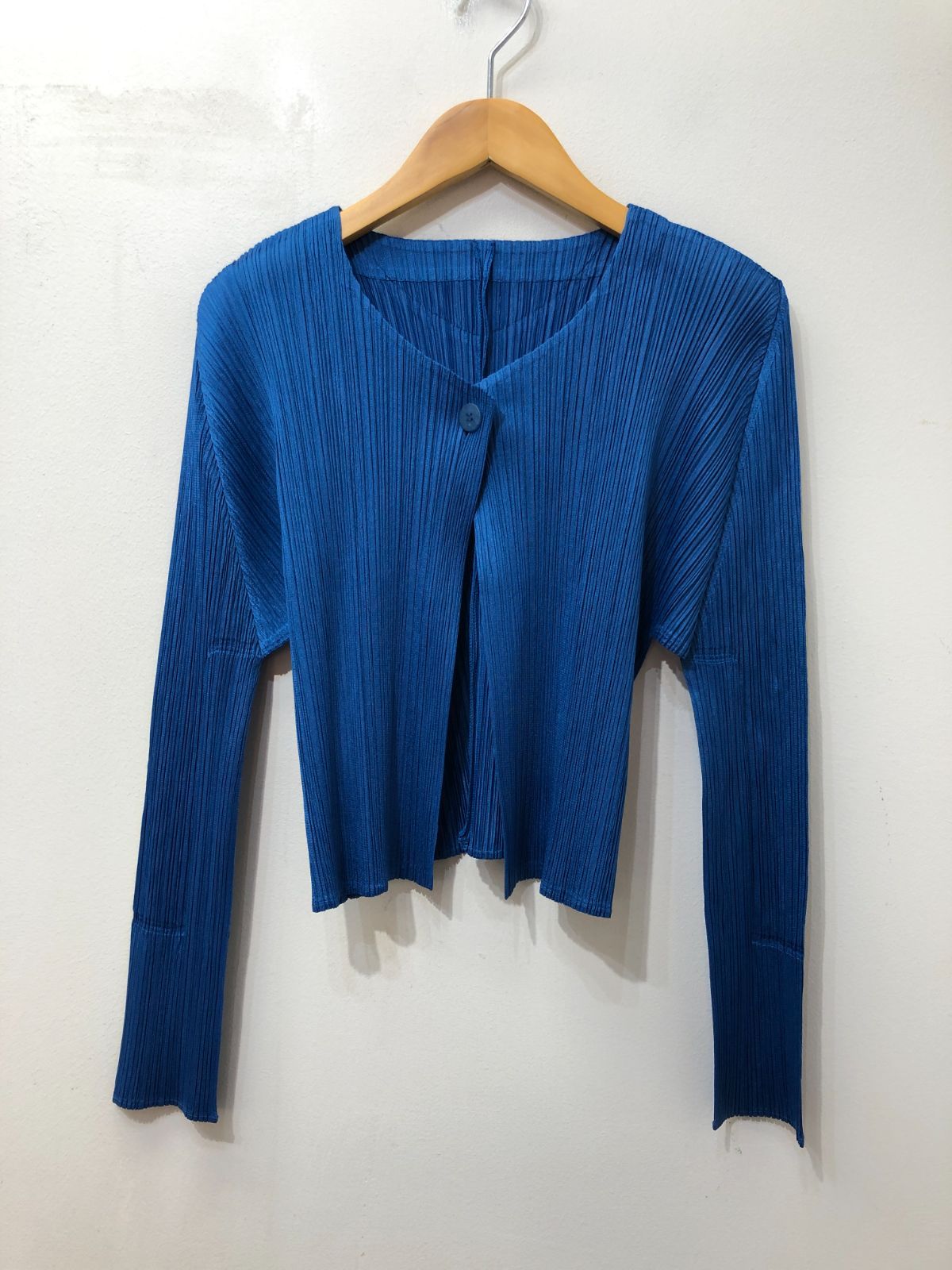 386☆PLEATS PLEASE ISSEY MIYAKE プリーツプリーズ☆ボレロジャケット【3】ブルー