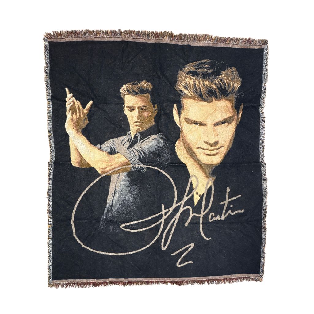 vintageラグ ブランケット マルチカバー タペストリー リッキーマーティン サイン スター Rug Blanket Ricky Martin 3273