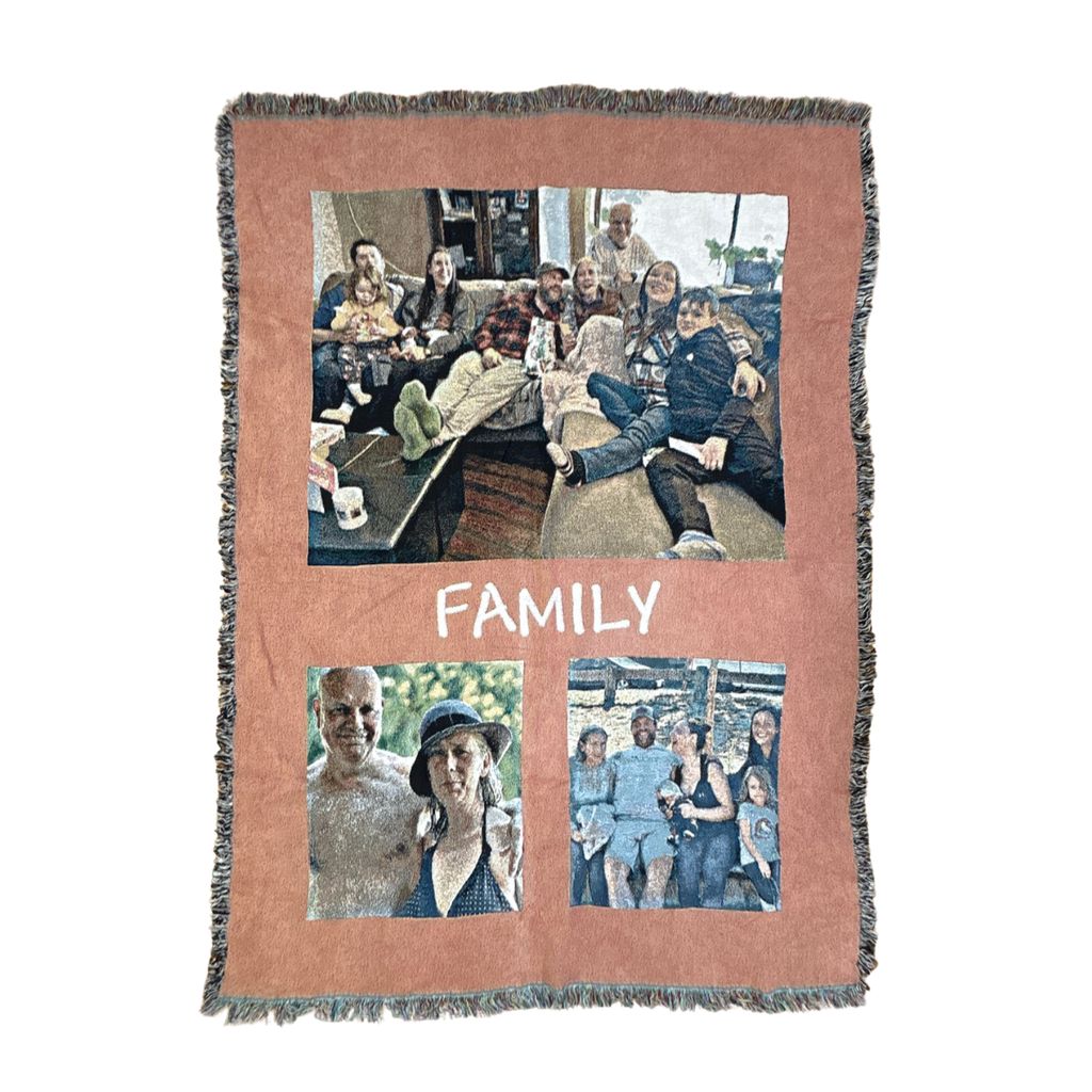 vintageラグ ブランケット マルチカバー タペストリー USA製 家族 集合写真 フォト 人物 Rug Blanket Family 3274