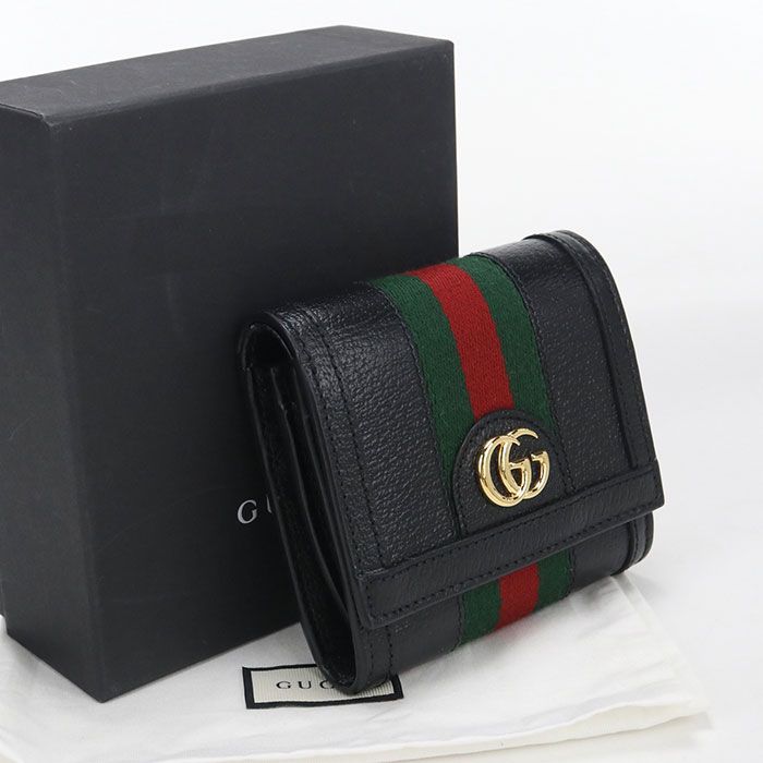 GUCCI グッチ ミディアム ウォレット オフィディア 719887 二つ折り財布 レザー【中古】 レディース