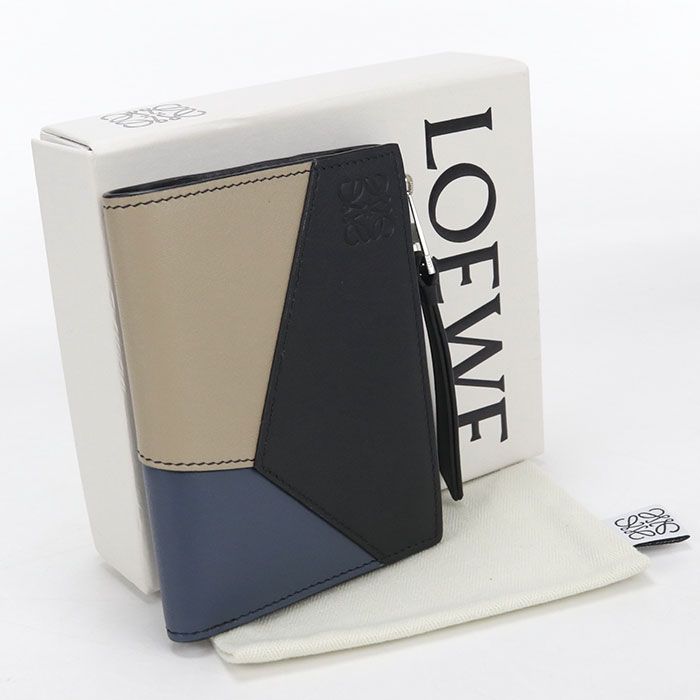 LOEWE ロエベ スリム　コンパクト　ウォレット パズル C510W73X09 二つ折り財布 クラシックカーフ【中古】 メンズ 45,487円