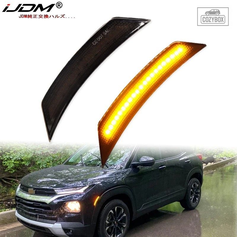 i アンバーイエロー 12V フロント サイドマーカー LED ライト 2021-2022 シボレー