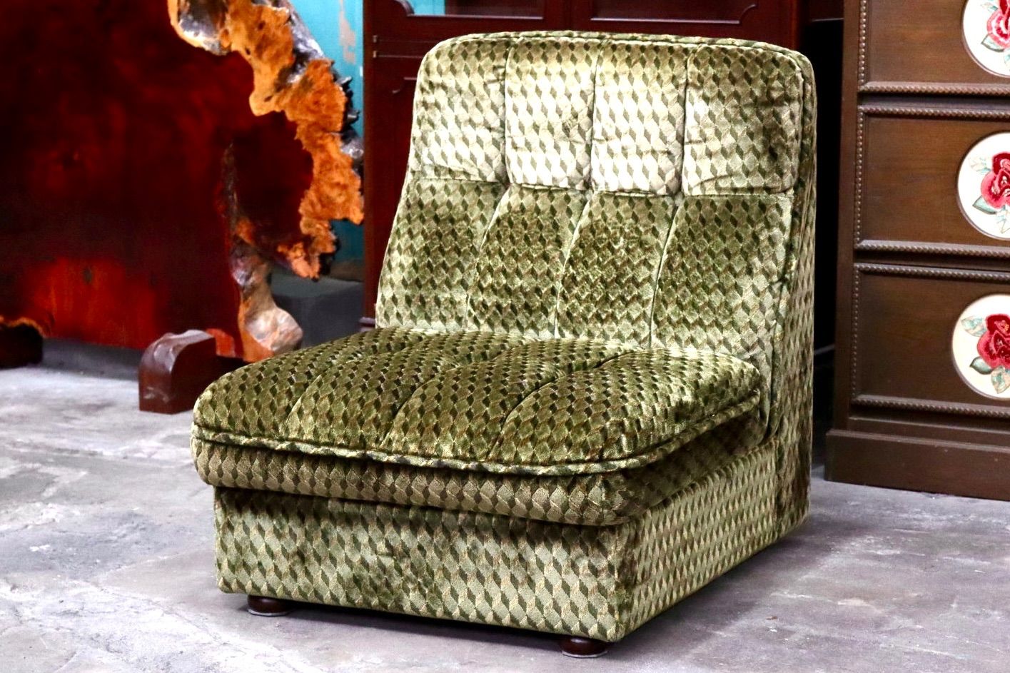 GMJK210B○karimoku / カリモク 1人掛けソファ シングルソファ 椅子 ラウンジチェア ファブリック オールドカリモク ヴィンテージ 国産家具
