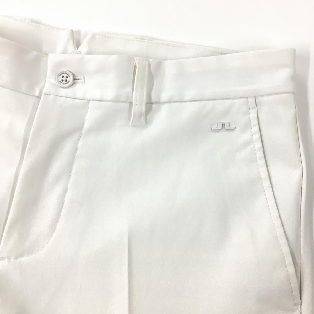 美品】ジェイリンドバーグ パンツ 白 ウエスト下立体ロゴ メンズ 30/32