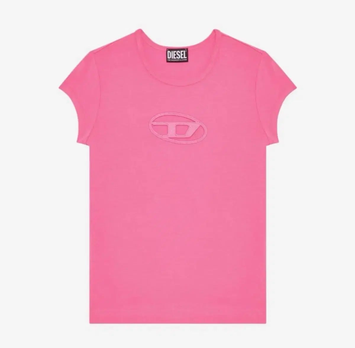 DIESEL アンジー ピーカブー ロゴ Tシャツ ピンク M