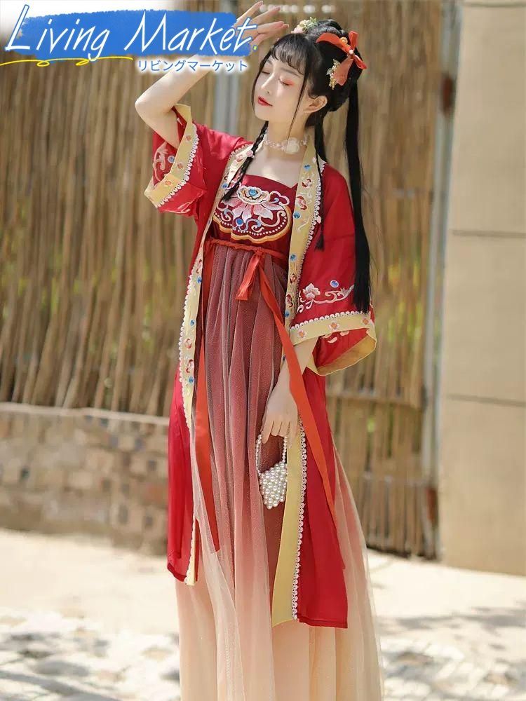 豪華刺繍 漢服 かんふく 古風衣装 レトロ風 中華ロリータ コスプレ ワンピース 唐装 仙女服 中華風 美しい刺繍 学園祭用 文化祭用 舞台演出用 日常着 プレゼント用 レディース用 CS624P286