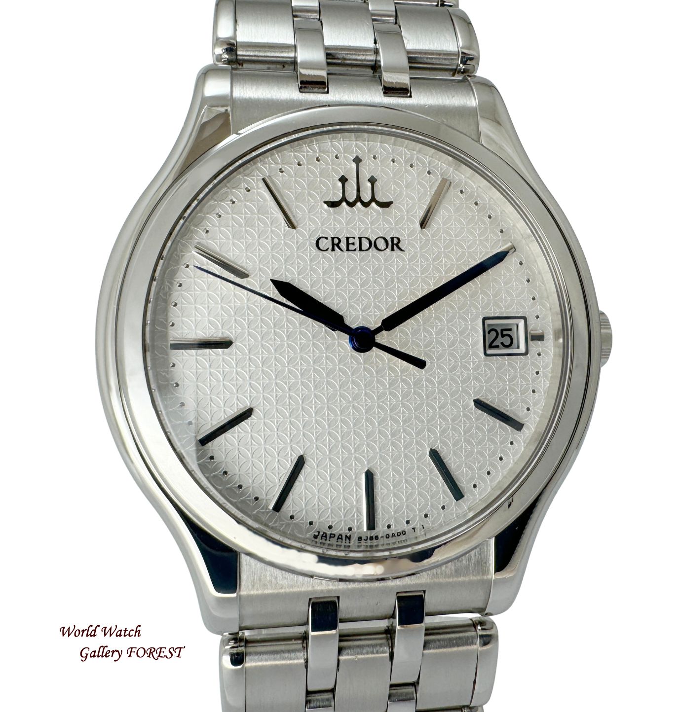【新品仕上げ済み】CREDOR クレドール☆シグノ GCAZ077 セイコー SEIKO 8J86-7A00 クオーツ 中古 メンズ腕時計 七宝文様☆Aランク☆