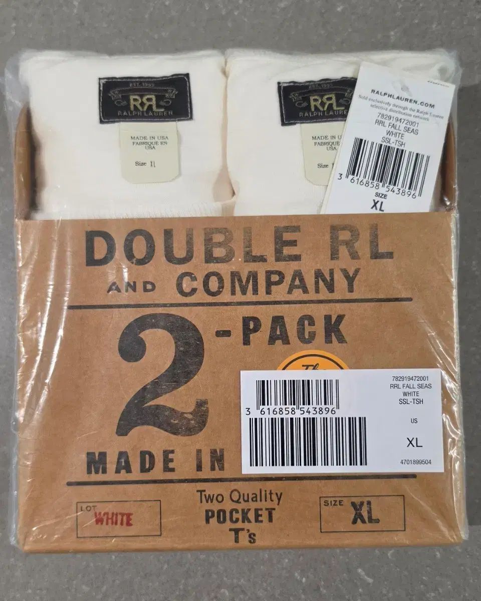 RRL(ダブルアールエル) ポケット Tシャツ 2パック XL 白