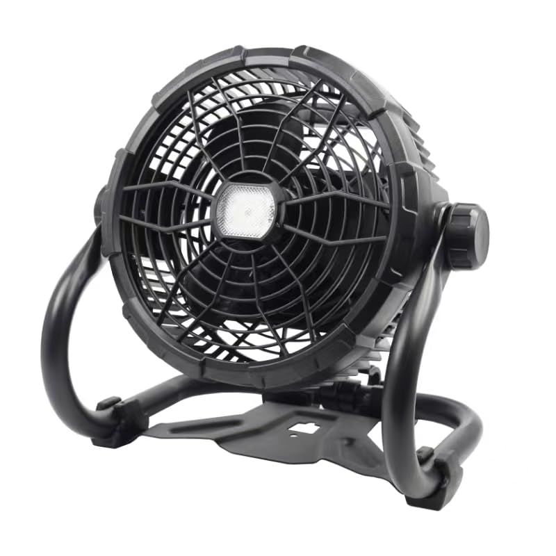 GOODGOODS 扇風機 工場扇 電池式 マキタ 18V バッテリー着脱式 LEDライト 20W ファン 置き型 マキタバッテリ- 無段階調節 前後360度 12時間稼働 作業用 熱中症対策 キャンプ 車中泊 屋外 作業扇 工事 キャンプ cd40d4b8
