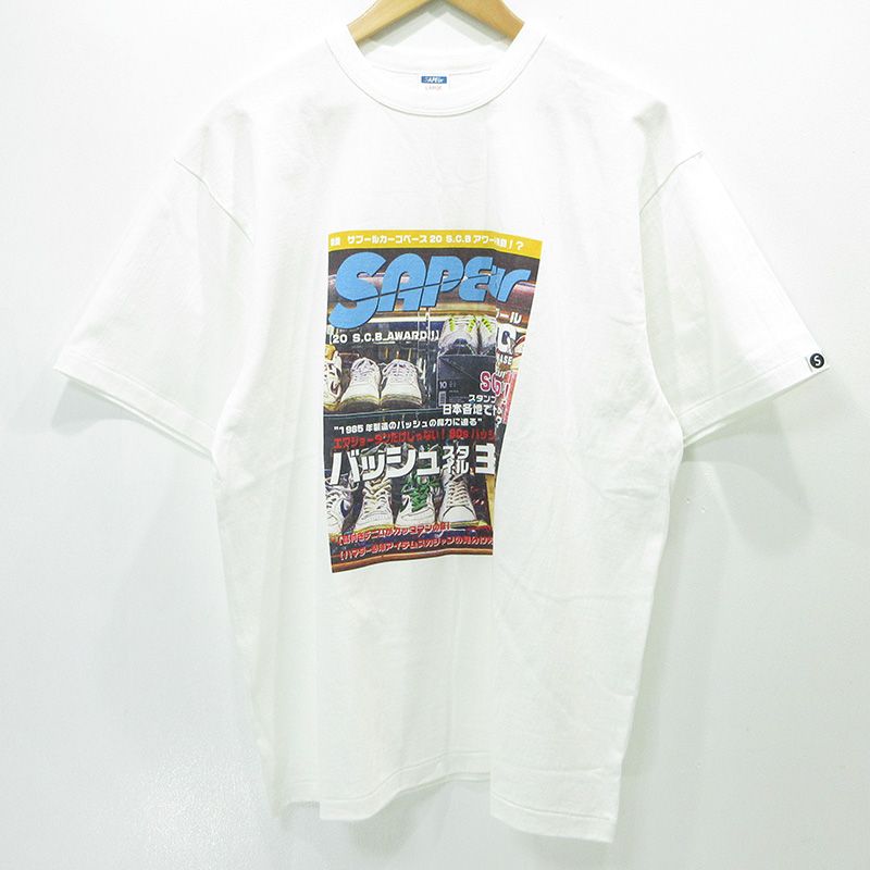 【三重本店】 中古 SAPEur | サプール カーゴベース スタンプ20個達成 23年 フォトプリント半袖Ｔシャツ ホワイト サイズ：L 【103】