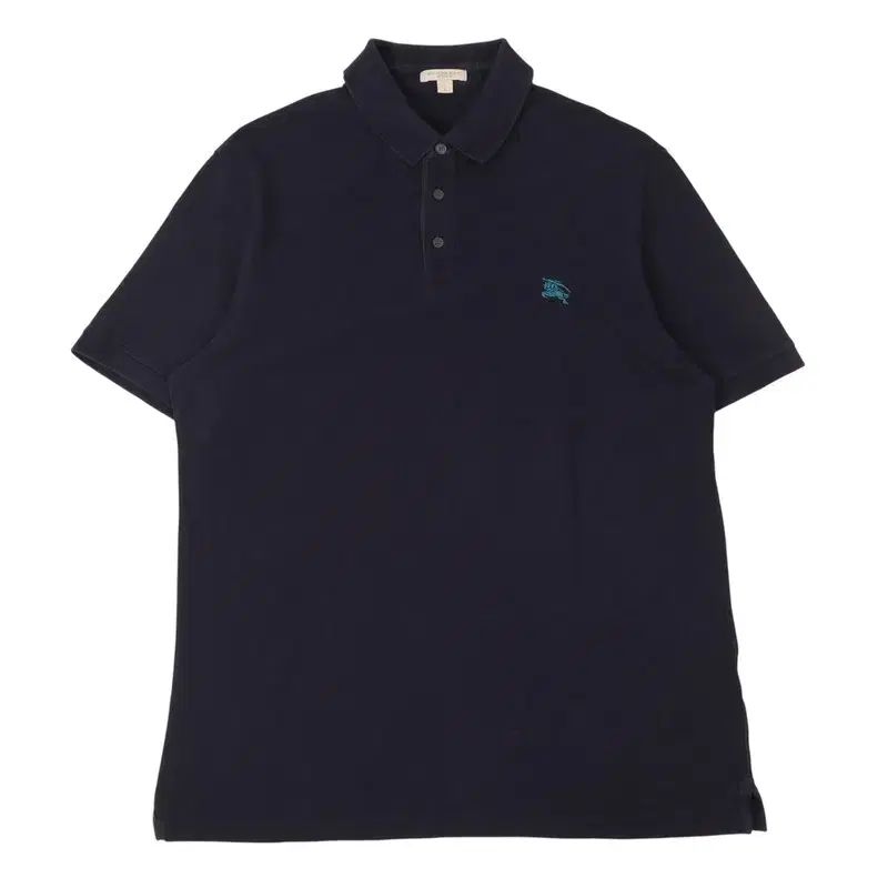 バーバリー ブリット(バーバリーブリット) ネイビー 麻(リネン) ロゴ ピケ Tシャツ