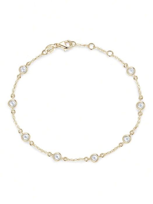 ジュエリー レディース ブレスレット チェーンブレスレット 925スターリングシルバー ジルコニアブレスレット、デイリーウェアに適しています 7,065円