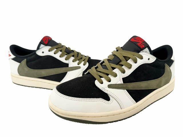 ナイキ NIKE ×Travis Scott トラヴィス スコット WMNS AIR JORDAN 1 LOW OG Medium Olive ウィメンズ エア ジョーダン 1 ロー ミディアム オリーブ DZ4137-106 26☆AA★▲■260624