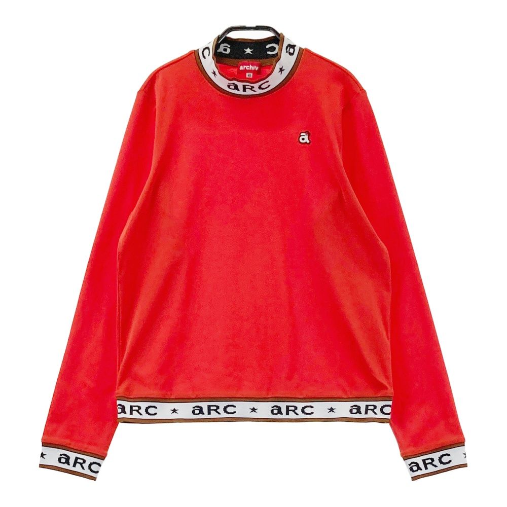 サイズ：40 ARCHIVIO アルチビオ 2024年モデル ハイネック 長袖Tシャツ ロゴ オレンジ系 [240101715334] ゴルフウェア レディース ストスト