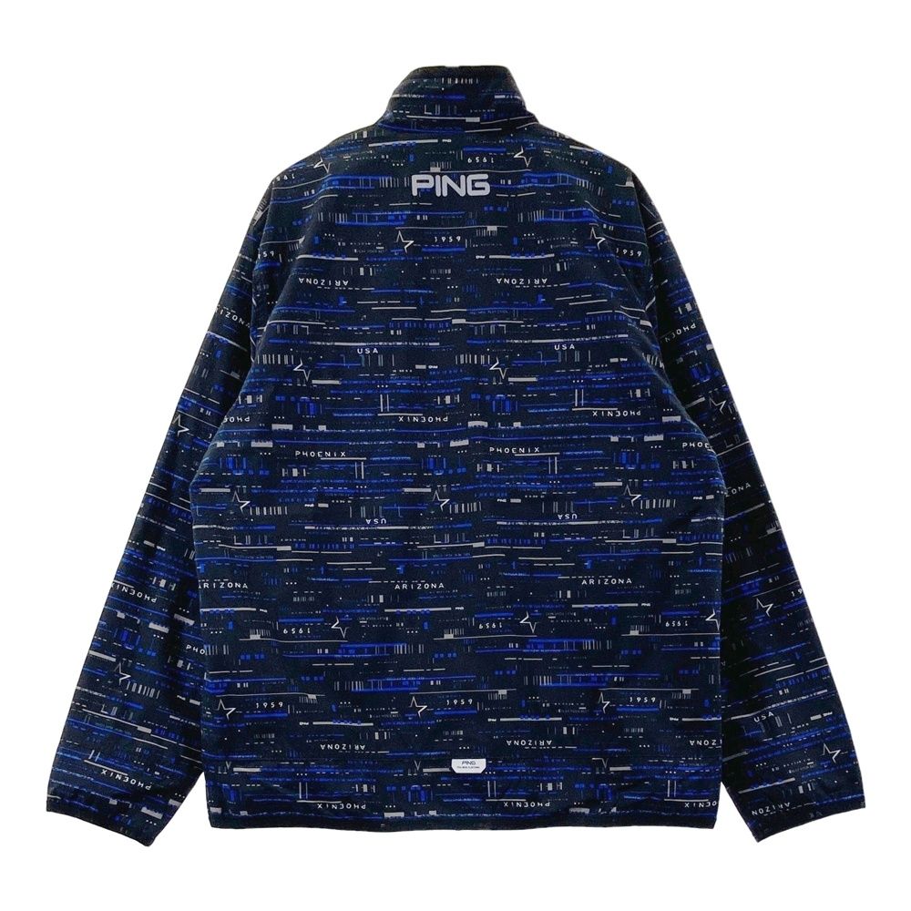 サイズ：L PING ピン 2024年モデル 裏メッシュ ジップジャケット ロゴプリント 星 総柄 ホワイト系 [240101722150] ゴルフウェア メンズ ストスト サイズ：L PING ピン 2024年モデル 裏メッシュ ジップジャケット ロゴ