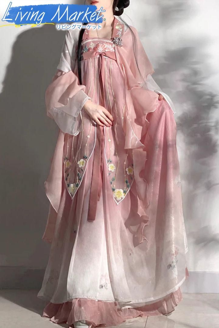 豪華刺繍 漢服 かんふく 古風衣装 レトロ風 中華ロリータ コスプレ ワンピース 唐装 仙女服 中華風 美しい刺繍 学園祭用 文化祭用 舞台演出用 日常着 プレゼント用 レディース用 CS624P251