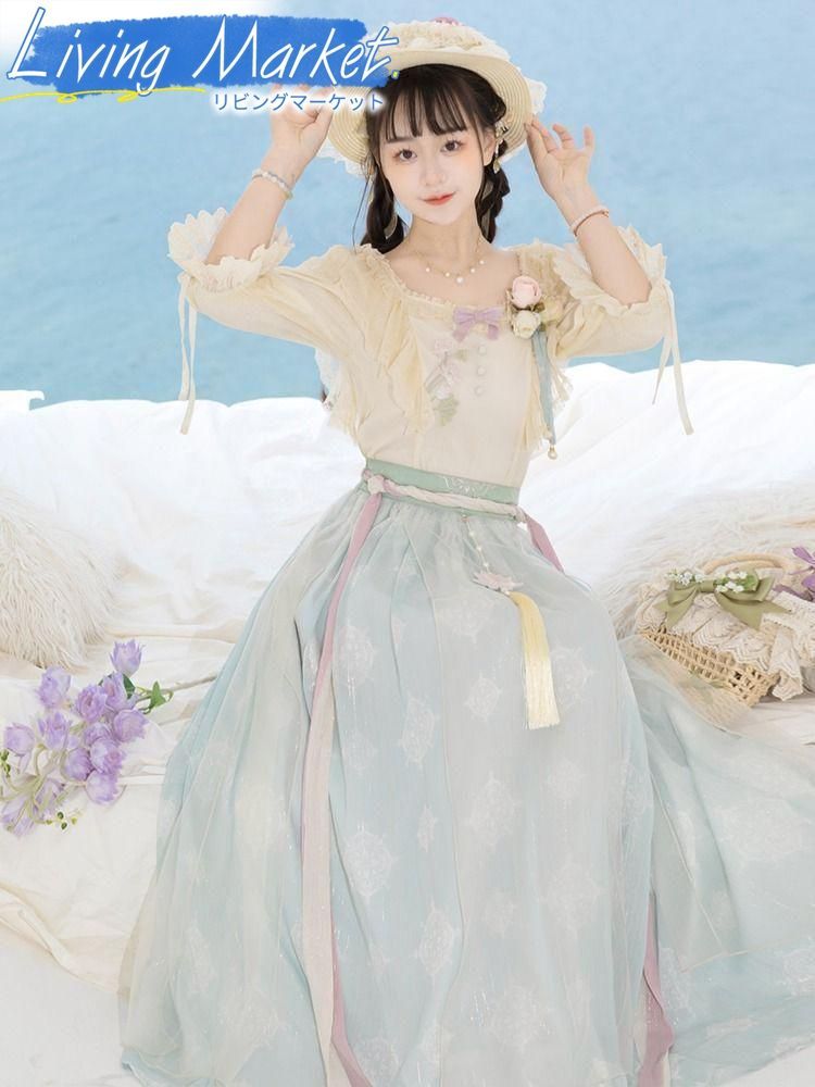 豪華刺繍 漢服 かんふく 古風衣装 レトロ風 中華ロリータ コスプレ ワンピース 唐装 仙女服 中華風 美しい刺繍 学園祭用 文化祭用 舞台演出用 日常着 プレゼント用 レディース用 CS624P297