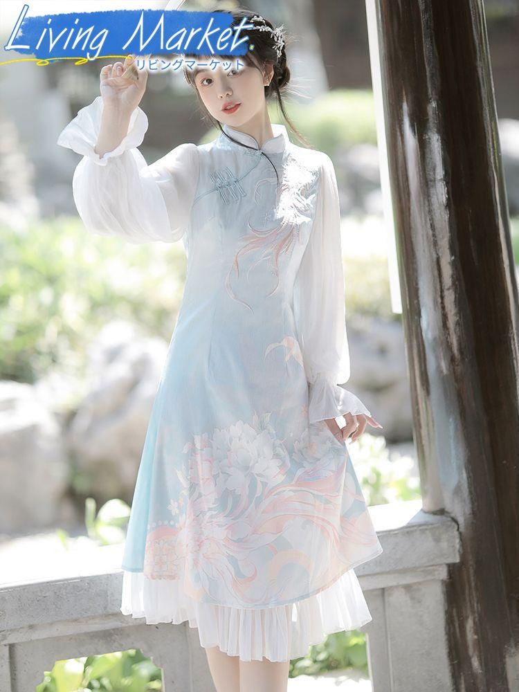 豪華刺繍 漢服 かんふく 古風衣装 レトロ風 中華ロリータ コスプレ ワンピース 唐装 仙女服 中華風 美しい刺繍 学園祭用 文化祭用 舞台演出用 日常着 プレゼント用 レディース用 CS624P257