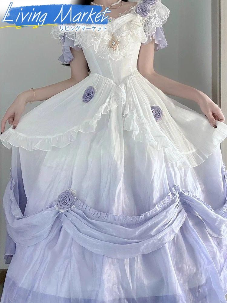 豪華姫系 lolita 可愛 レトロ風 オリジナル 洋服 ロリータ ワンピース 美しい刺繍 ワンピース ゴスロリ風 キャラクター衣装 学園祭用 文化祭用 舞台演出用 日常着 プレゼント用 レディース用 CS624P080