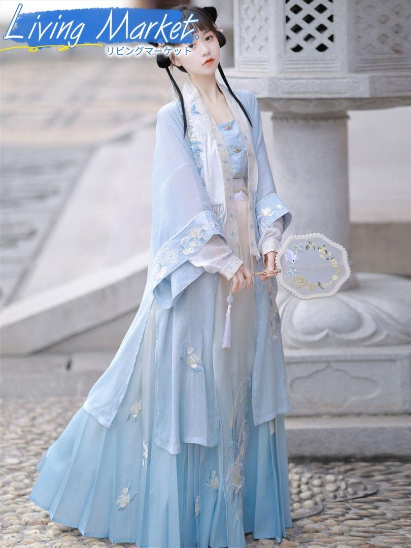 美しい花刺繍 宮廷風漢服 豪華ドレス コスプレ イベント撮影用衣装 美しい刺繍 学園祭用 文化祭用 舞台演出用 日常着 プレゼント用 レディース用 CS624P263
