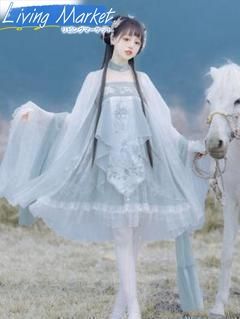 豪華刺繍 漢服 かんふく 古風衣装 レトロ風 中華ロリータ コスプレ ワンピース 唐装 仙女服 中華風 美しい刺繍 学園祭用 文化祭用 舞台演出用 日常着 プレゼント用 レディース用 CS624P258