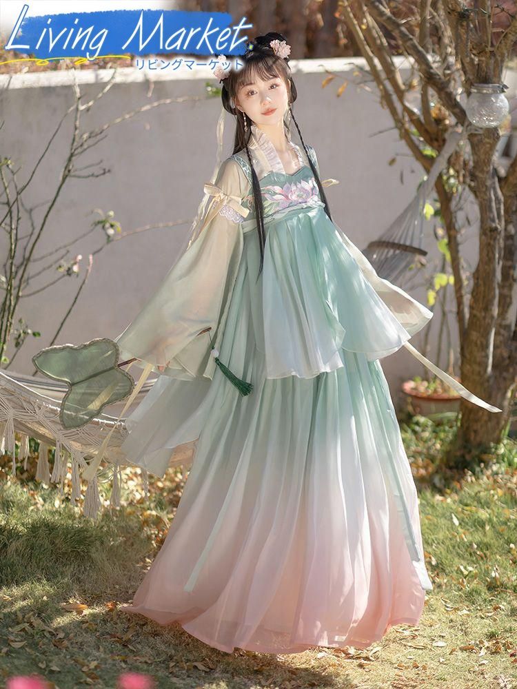 豪華刺繍 漢服 かんふく 古風衣装 レトロ風 中華ロリータ コスプレ ワンピース 唐装 仙女服 中華風 美しい刺繍 学園祭用 文化祭用 舞台演出用 日常着 プレゼント用 レディース用 CS624P281