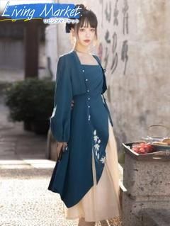 豪華刺繍 漢服 かんふく 古風衣装 レトロ風 中華ロリータ コスプレ ワンピース 唐装 仙女服 中華風 美しい刺繍 学園祭用 文化祭用 舞台演出用 日常着 プレゼント用 レディース用 CS624P269
