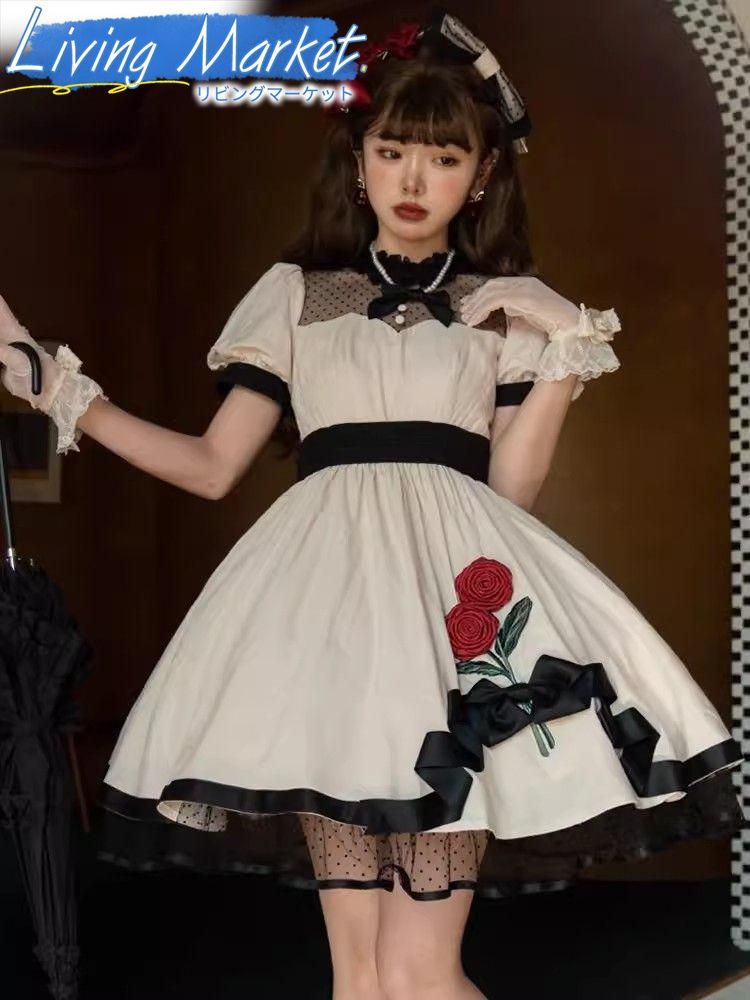 豪華姫系 lolita 可愛 レトロ風 オリジナル 洋服 ロリータ ワンピース 美しい刺繍 ワンピース ゴスロリ風 キャラクター衣装 学園祭用 文化祭用 舞台演出用 日常着 プレゼント用 レディース用 CS624P040