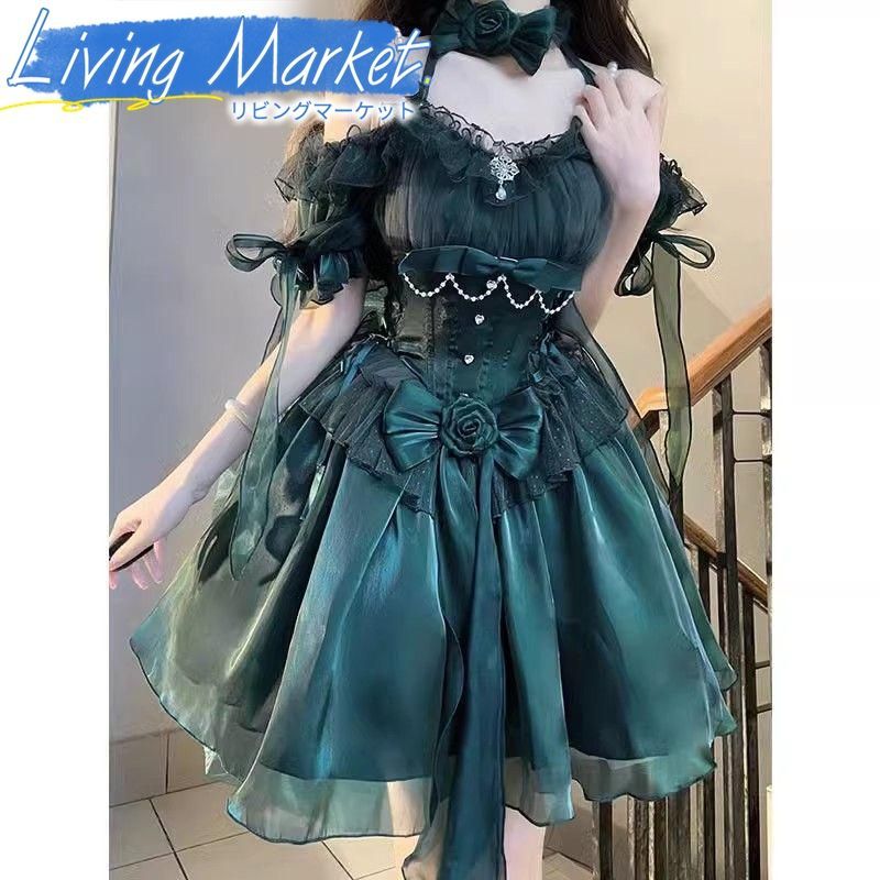 豪華姫系 lolita 可愛 レトロ風 オリジナル jsk ロリータ ワンピース 美しい刺繍 ワンピース ゴスロリ風 キャラクター衣装 学園祭用 文化祭用 舞台演出用 日常着 プレゼント用 レディース用 CS624P010