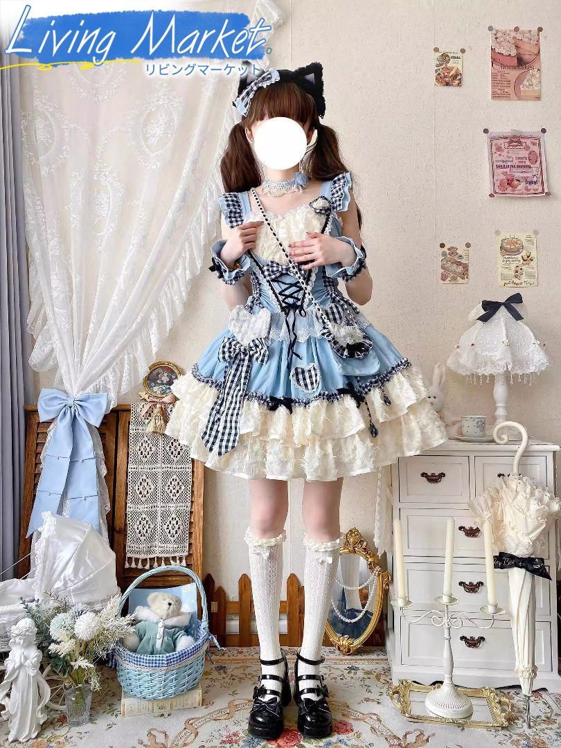 豪華姫系 lolita 可愛 レトロ風 オリジナル 洋服 ロリータ ワンピース 美しい刺繍 ワンピース ゴスロリ風 キャラクター衣装 学園祭用 文化祭用 舞台演出用 日常着 プレゼント用 レディース用 CS624P088