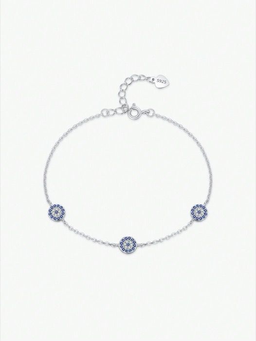 ジュエリー レディース ブレスレット チェーンブレスレット S925 シルバー ブルーアイ装飾ファッションブレスレット女性用、誕生日/母の日ギフト、ハイエンドジュエリー